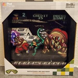 Pixel Frames - Battletoads - Big Bad Boot Scene (NEW) - 9" x 9" Shadow Box Art